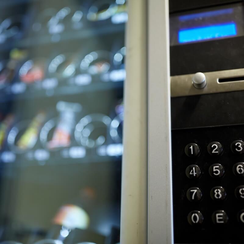 Close up of a vending machine.